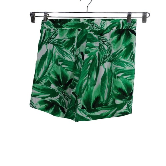 Zac and Rachel Tropical Shorts Pull-on Women Size L Green White Summer Vacation - Picture 2 of 9